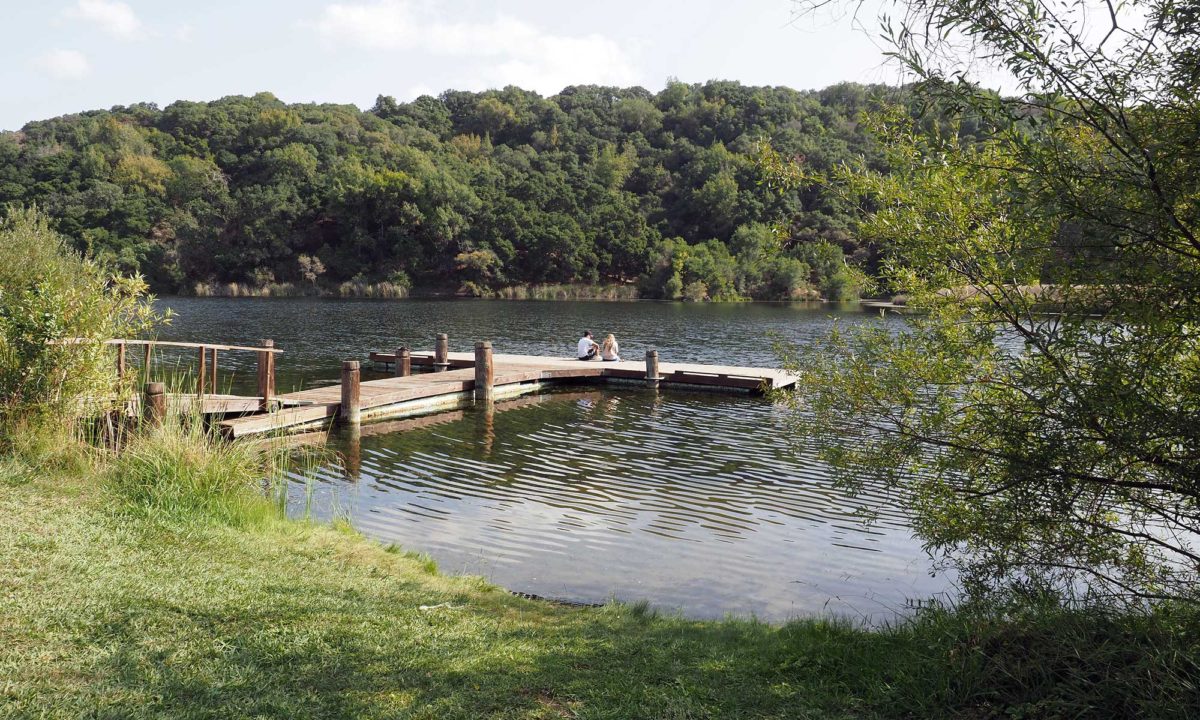 Visitors to Foothills Nature Preserve enjoy Boronda Lake